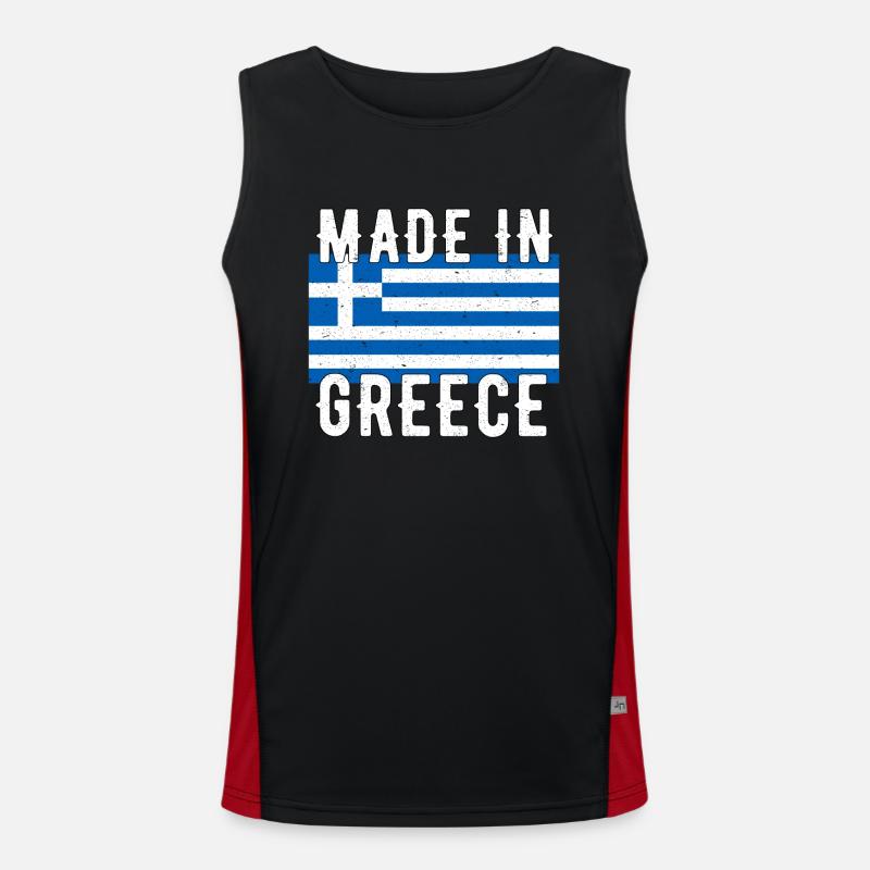 Fabriqué en Grèce Drapeau Grec Rétro Vintage Débardeur respirant contrasté Homme 