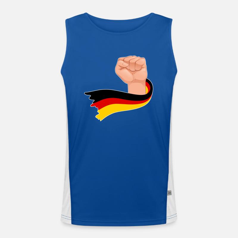Deutscher Held Deutsche Flagge Faust Deutschland Funktionelles Kontrast-Tank Top für Männer 