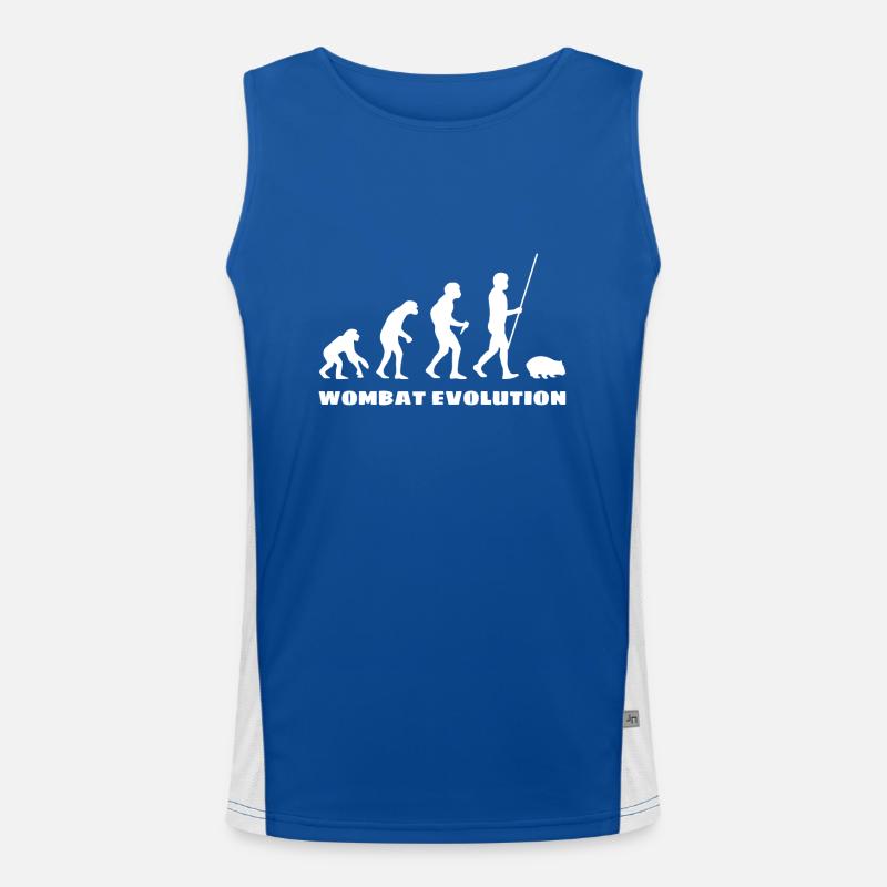 Wombat Evolution Funktionelles Kontrast-Tank Top für Männer 