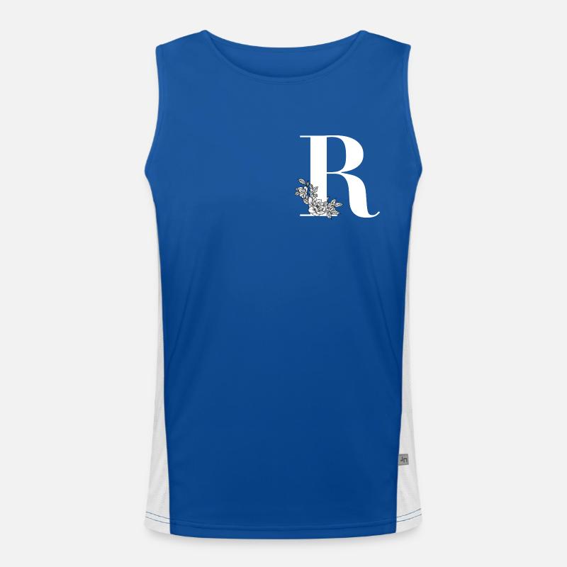 Buchstabe R Funktionelles Kontrast-Tank Top für Männer 
