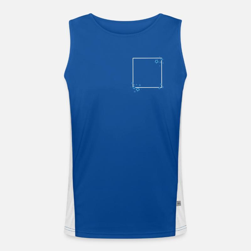 Square Flowers Blue Men's Functional Contrast Tank Top 