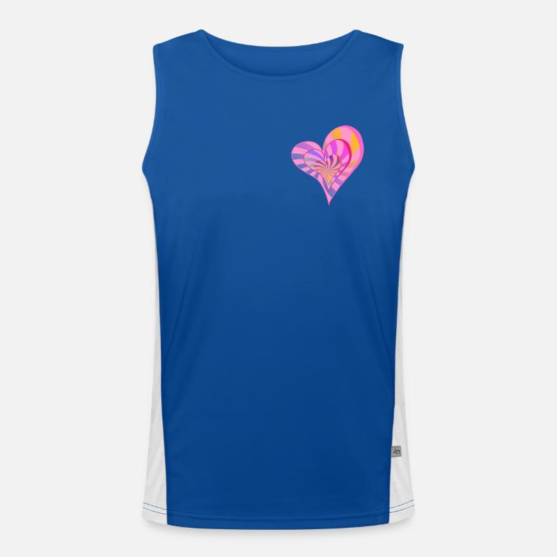 Buntes geschichtetes Herz-Ästhetik-Design Funktionelles Kontrast-Tank Top für Männer 