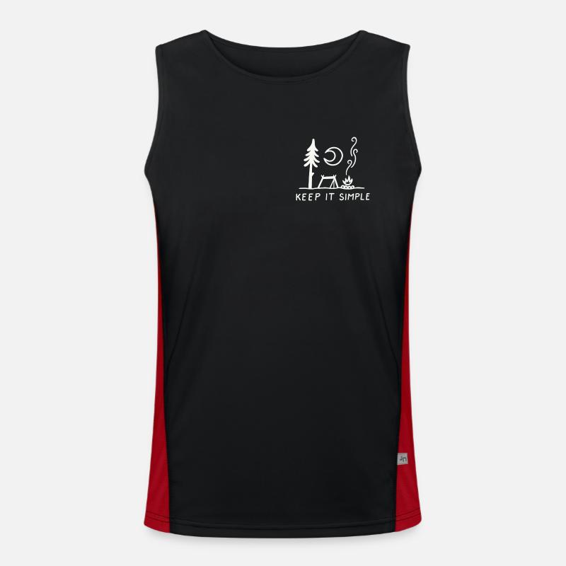KEEP IT SIMPLE - Men's Functional Contrast Tank Top  - black/red