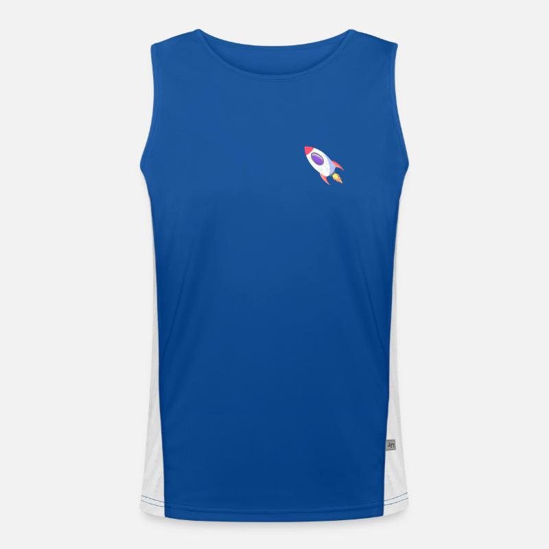 Space Rocket Pop Comic Men's Functional Contrast Tank Top 