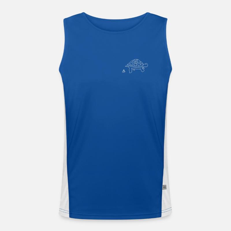 Schildkröte (logo weiß, klein) Funktionelles Kontrast-Tank Top für Männer 