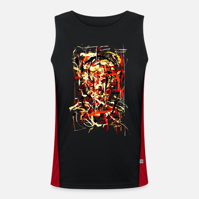 Flaming Devil - Men's Functional Contrast Tank Top  - black/red