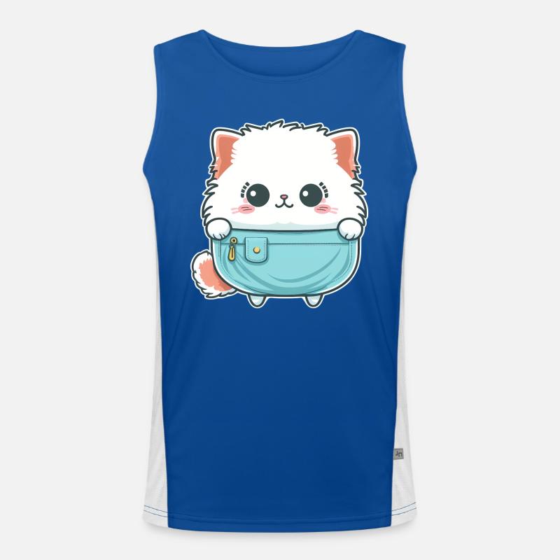 Mignon chat angora dans un sac Débardeur respirant contrasté Homme 