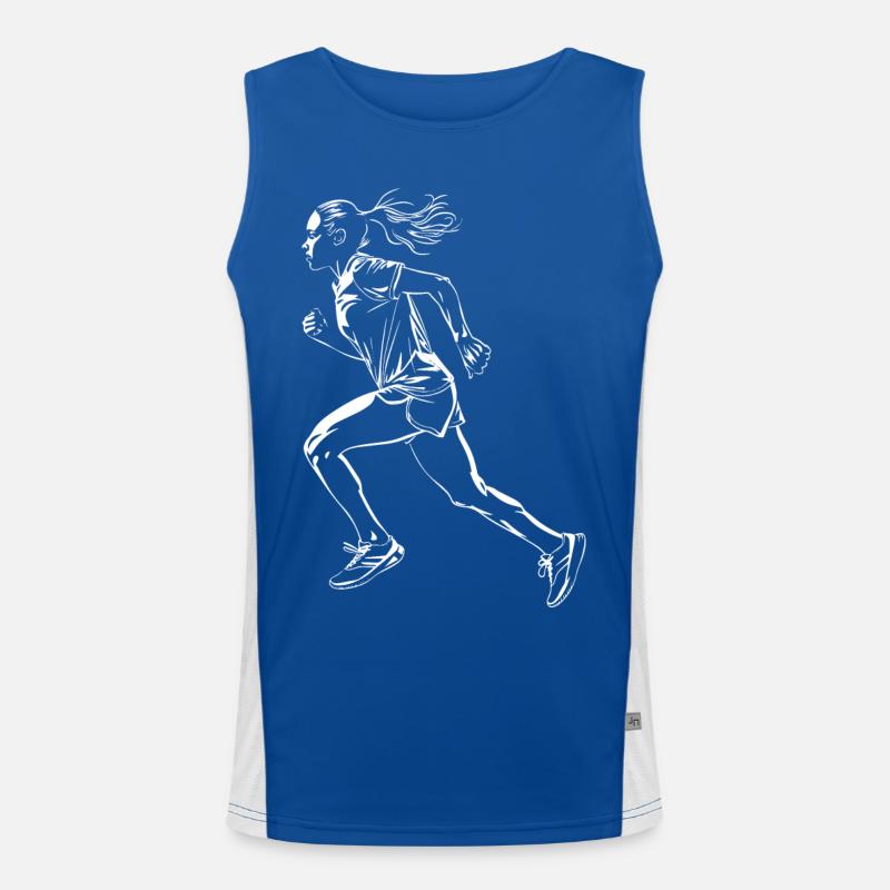 Läuferin Skizze Funktionelles Kontrast-Tank Top für Männer 