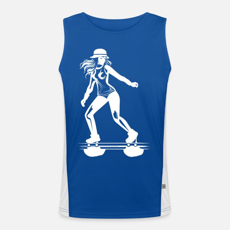 Roller Skating Drawing Men's Functional Contrast Tank Top 