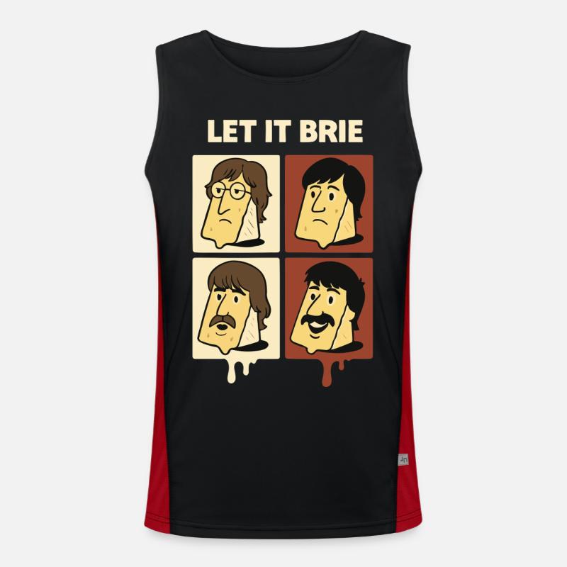 Let It Brie Cheese Quartet - Men's Functional Contrast Tank Top  - black/red