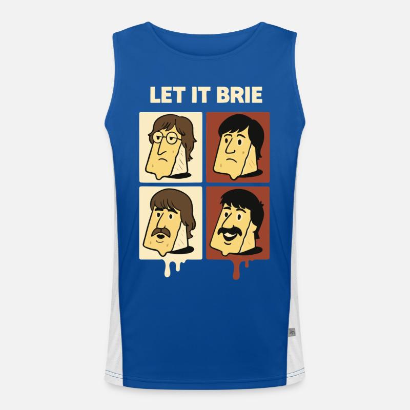 Let It Brie Cheese Quartett Funktionelles Kontrast-Tank Top für Männer 