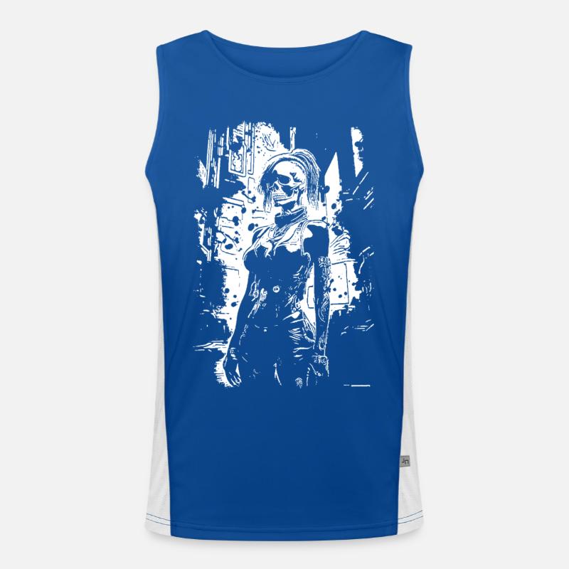Skull Face Urbanheld Funktionelles Kontrast-Tank Top für Männer 