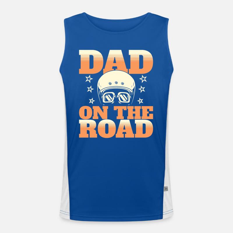 Humorous phrase daddy biker dad biker Men's Functional Contrast Tank Top 
