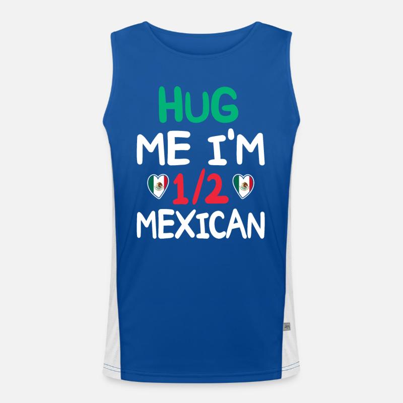 Mexican humor I'm half Mexican Men's Functional Contrast Tank Top 