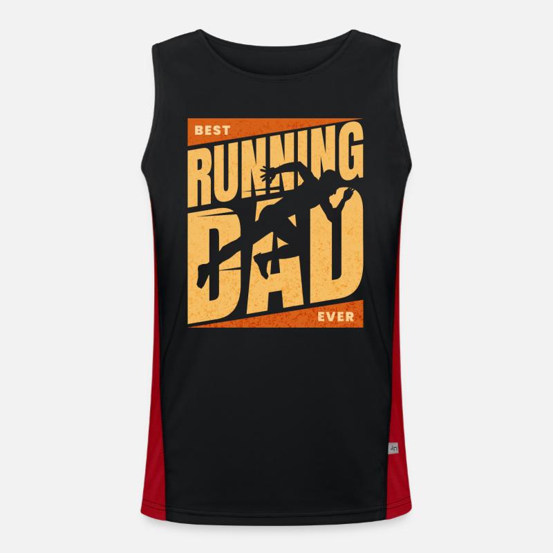 Dad Marathon Runner Best Dad Runner Men's Functional Contrast Tank Top 