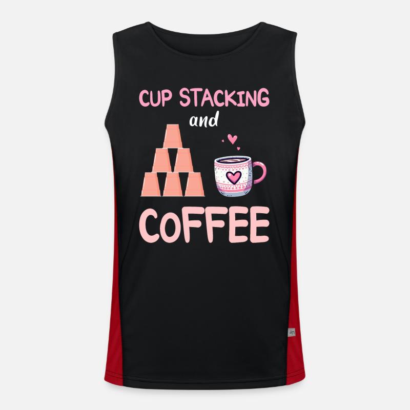 Stacker Sport Cup Stacking Und Kaffee Funktionelles Kontrast-Tank Top für Männer 