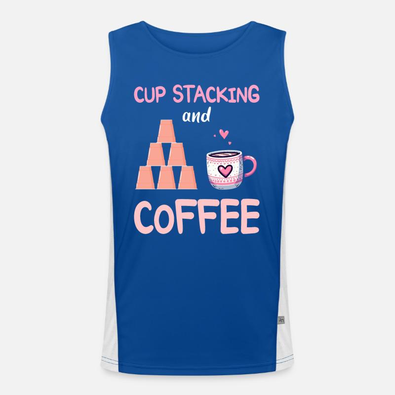 Stacker Sport Cup Stacking And Coffee Men's Functional Contrast Tank Top 