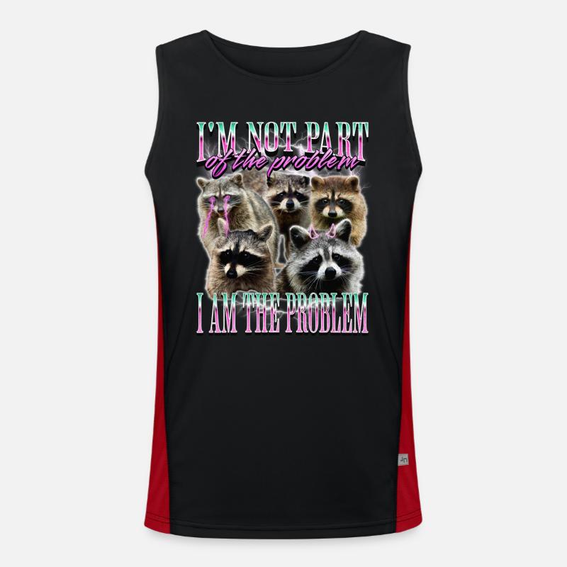Humor Meme Waschbär Bootleg Funktionelles Kontrast-Tank Top für Männer 