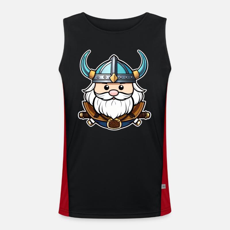 Fier Viking avec casque de cornes Débardeur respirant contrasté Homme 
