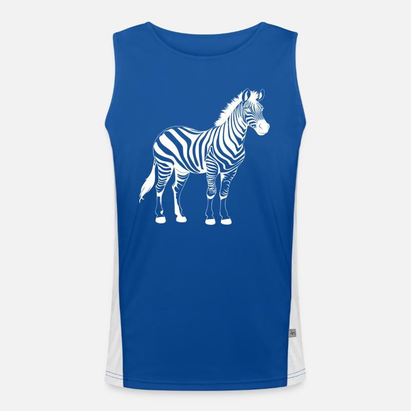Zebra white Men's Functional Contrast Tank Top 