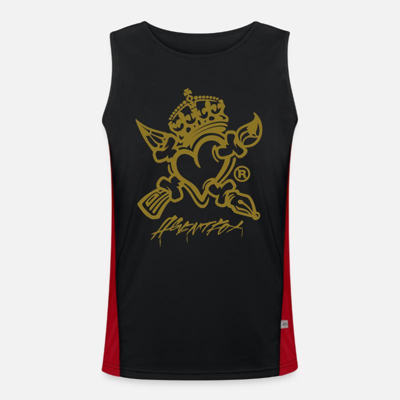 Agent Fox Crown Herz Coole Designs Funktionelles Kontrast-Tank Top für Männer 