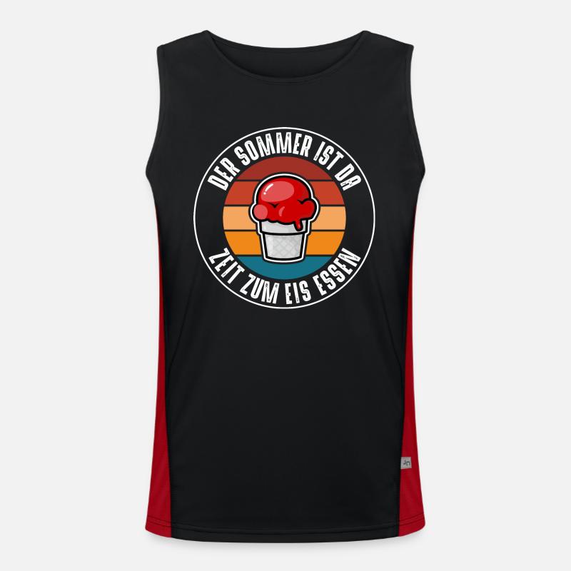 Summer is here - Men's Functional Contrast Tank Top  - black/red
