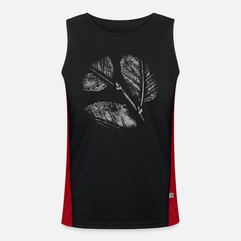 Leaves Pattern Men's Functional Contrast Tank Top 