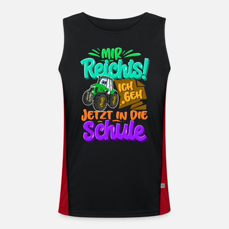 Traktor Kinder Einschulung Funktionelles Kontrast-Tank Top für Männer 