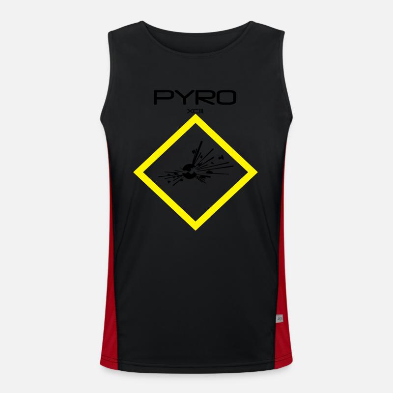 PYRO PYROTECHNIC ARTIFICIER fireworks Débardeur respirant contrasté Homme 