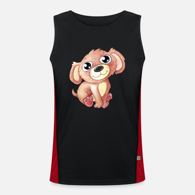Chien de dessin animé mignon Débardeur respirant contrasté Homme 
