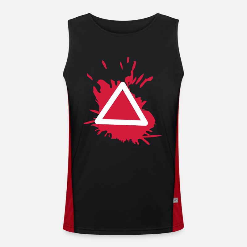 triangle circle drop X square symbols controller Men's Functional Contrast Tank Top 