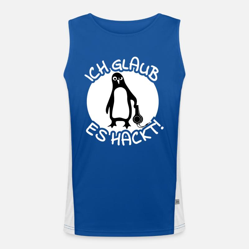 Pinguin Hacker Funktionelles Kontrast-Tank Top für Männer 