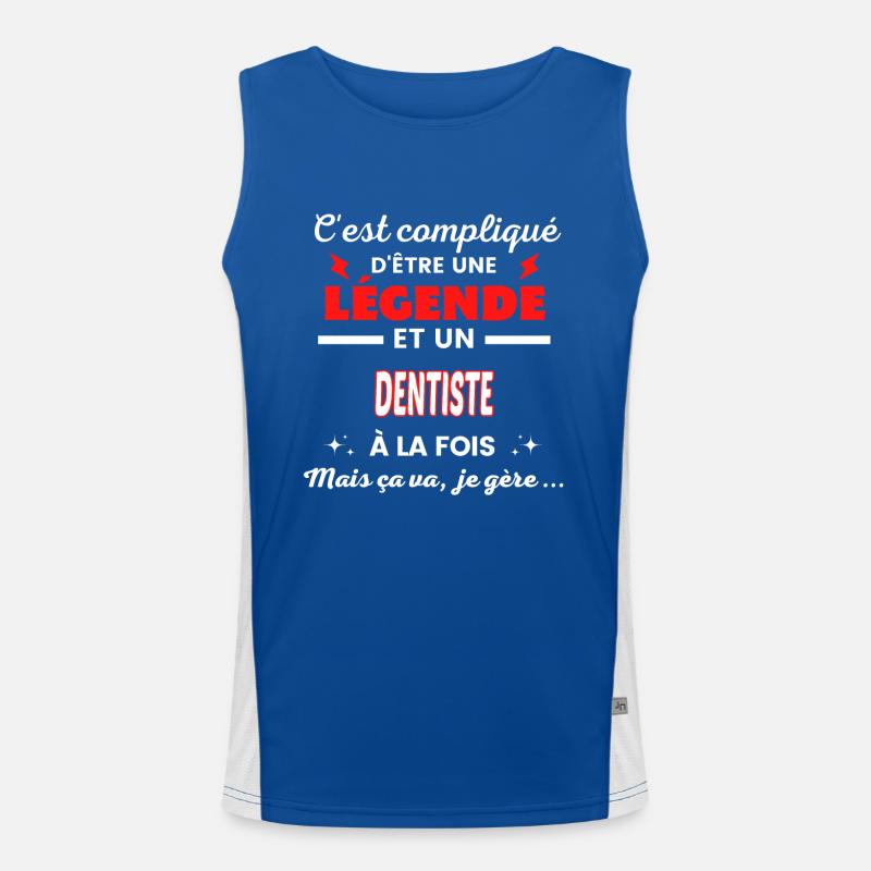 C'est compliqué phrase drôle DENTISTE Débardeur respirant contrasté Homme 