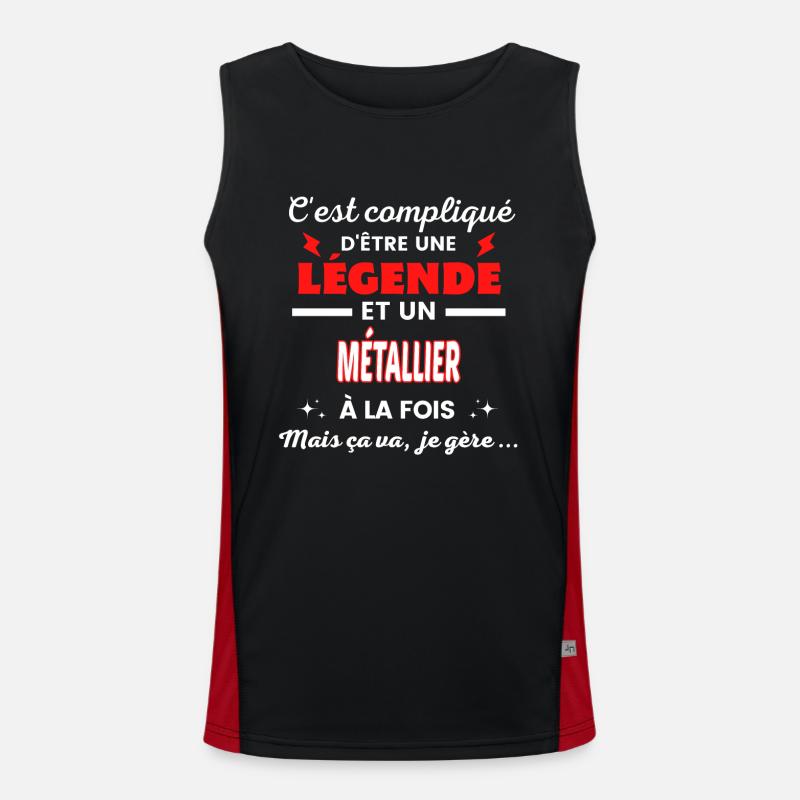 C'est compliqué phrase drôle MÉTALLIER Débardeur respirant contrasté Homme 