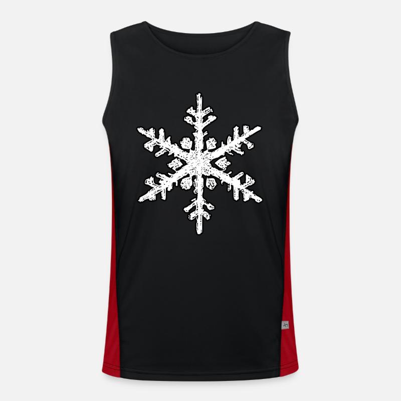 Snowflake Snow Winter Christmas Cold 03 Men's Functional Contrast Tank Top 