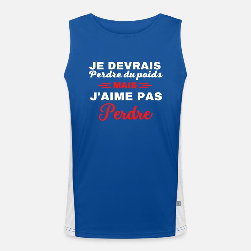 Je devrais perdre du poids, mais j'aime pas perdre Débardeur respirant contrasté Homme 