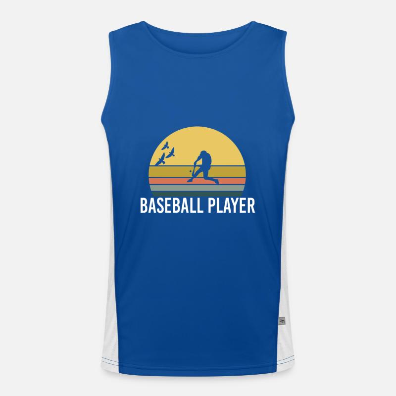 Retro Vintage Sunset Évolution Baseball Funktionelles Kontrast-Tank Top für Männer 