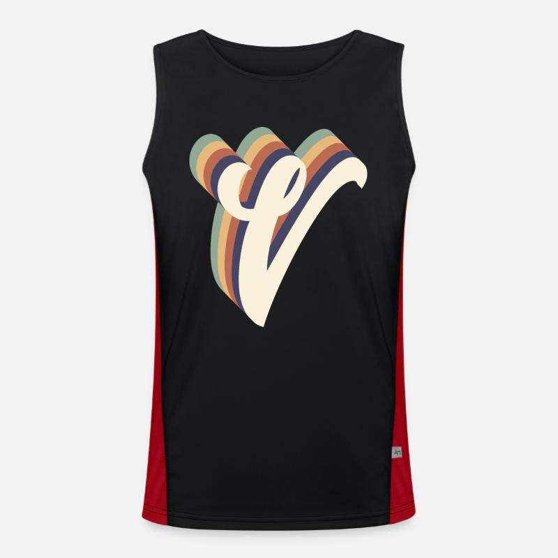 Buchstabe V Funktionelles Kontrast-Tank Top für Männer 