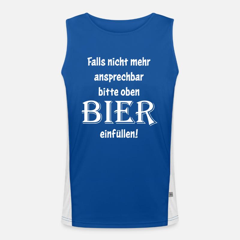 Bitte oben Bier einfüllen Funktionelles Kontrast-Tank Top für Männer 