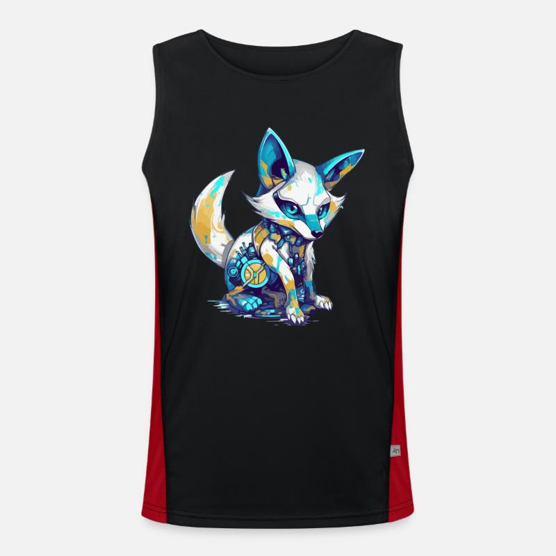 Ecko the bionic fox - Men's Functional Contrast Tank Top  - black/red