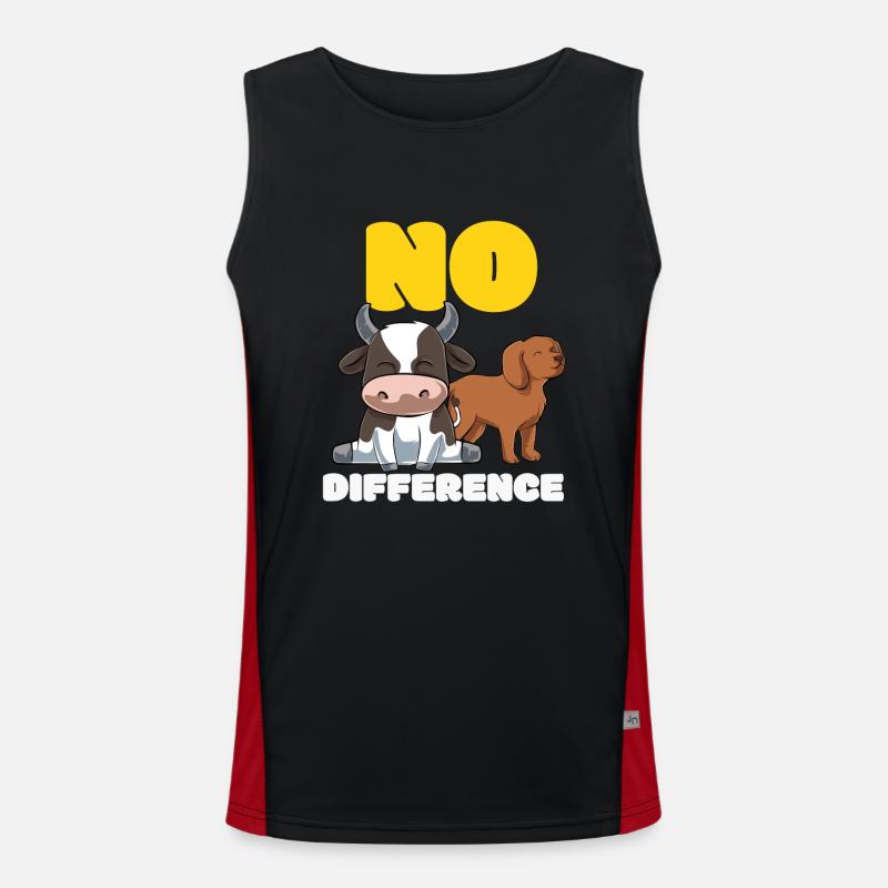 No Difference Tierrechte Tierschutz Vegan Funktionelles Kontrast-Tank Top für Männer 
