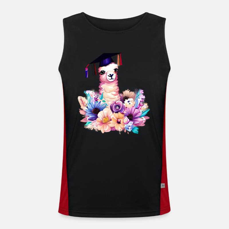 Bachelor Schulabschluss Alpaka Studium Absolvent Funktionelles Kontrast-Tank Top für Männer 
