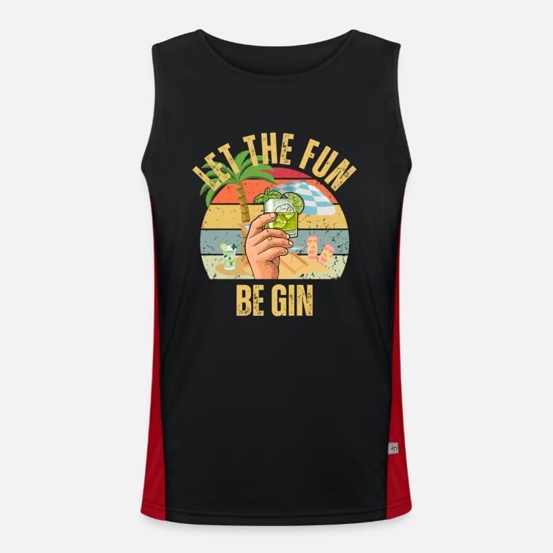 Summer Party Let The Fun Be Gin Men's Functional Contrast Tank Top 