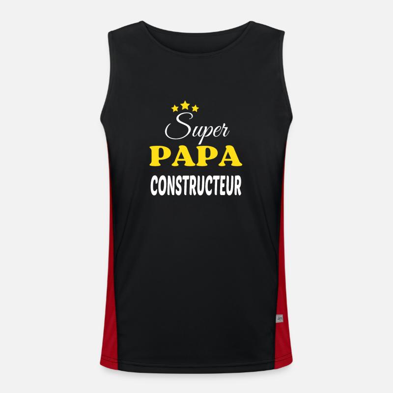 Super Papa CONSTRUCTEUR ANNIVERSAIRE Débardeur respirant contrasté Homme 