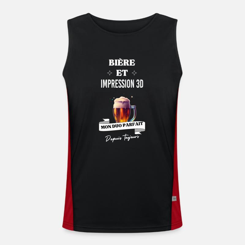 Bière Mon duo parfait depuis et impression 3D Débardeur respirant contrasté Homme 