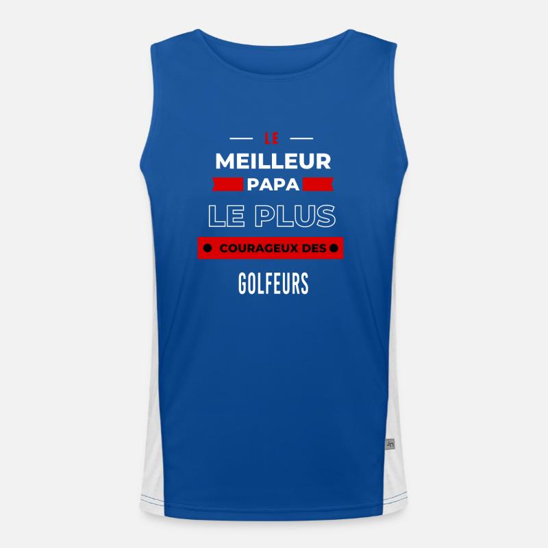 Le meilleur papa, le plus courageux des Golfeurs Débardeur respirant contrasté Homme 