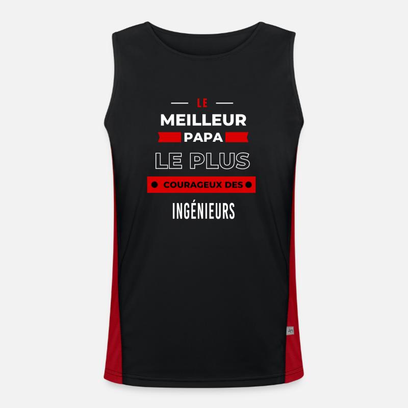 Le meilleur papa, le plus courageux des Ingénieurs Débardeur respirant contrasté Homme 