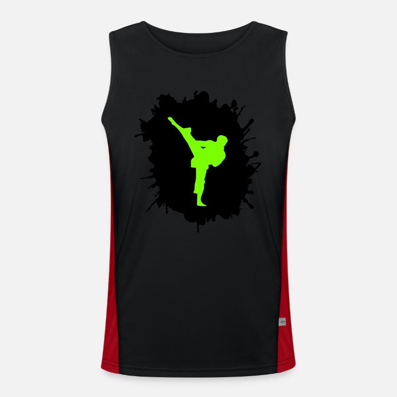 Karate Blobs Men's Functional Contrast Tank Top 