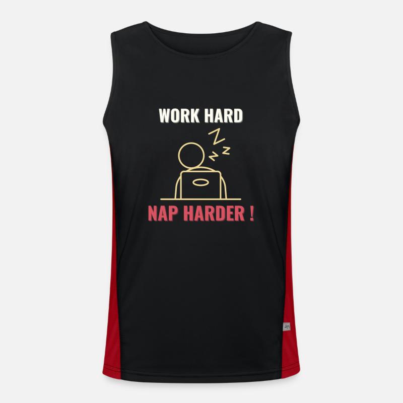Work Hard, Nap harder! Men's Functional Contrast Tank Top 