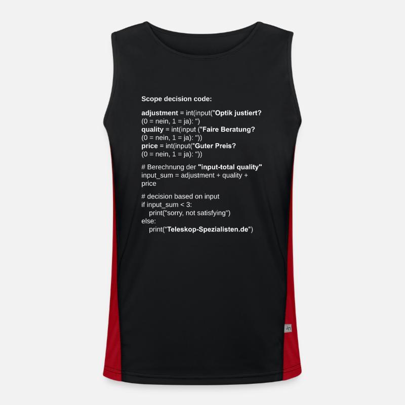 Astronomy Scope Decision Code Telescope - Men's Functional Contrast Tank Top  - black/red